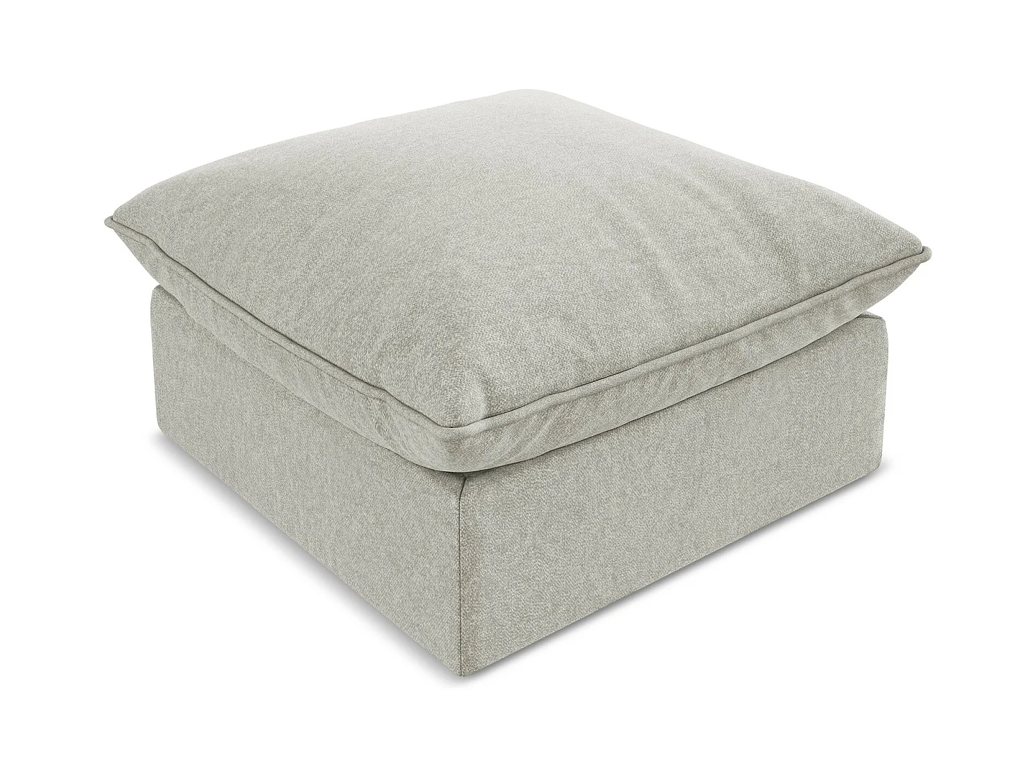 Pouf en velours - gris clair - MANAO