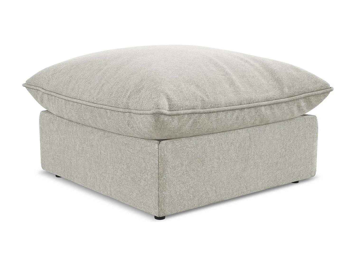 Pouf en velours - gris clair - MANAO