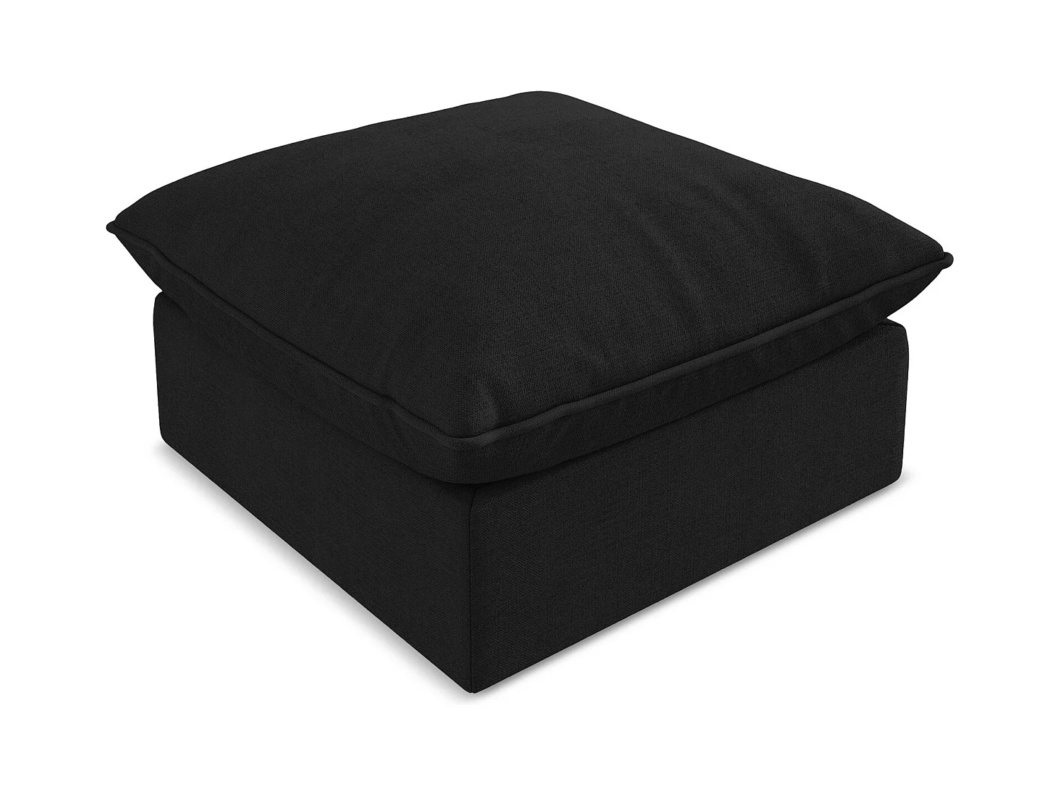 Pouf en tissu texturé - noir - MANAO