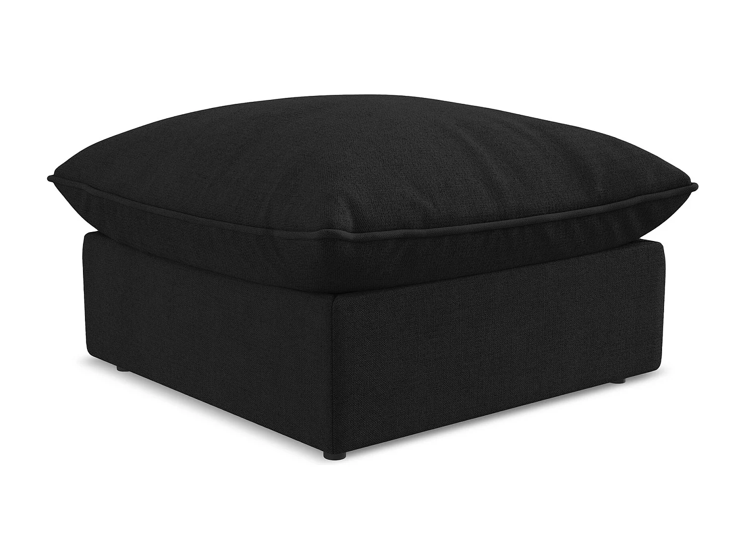 Pouf en tissu texturé - noir - MANAO