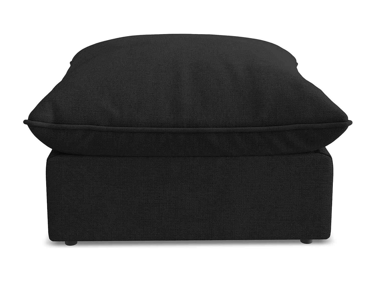 Pouf en tissu texturé - noir - MANAO