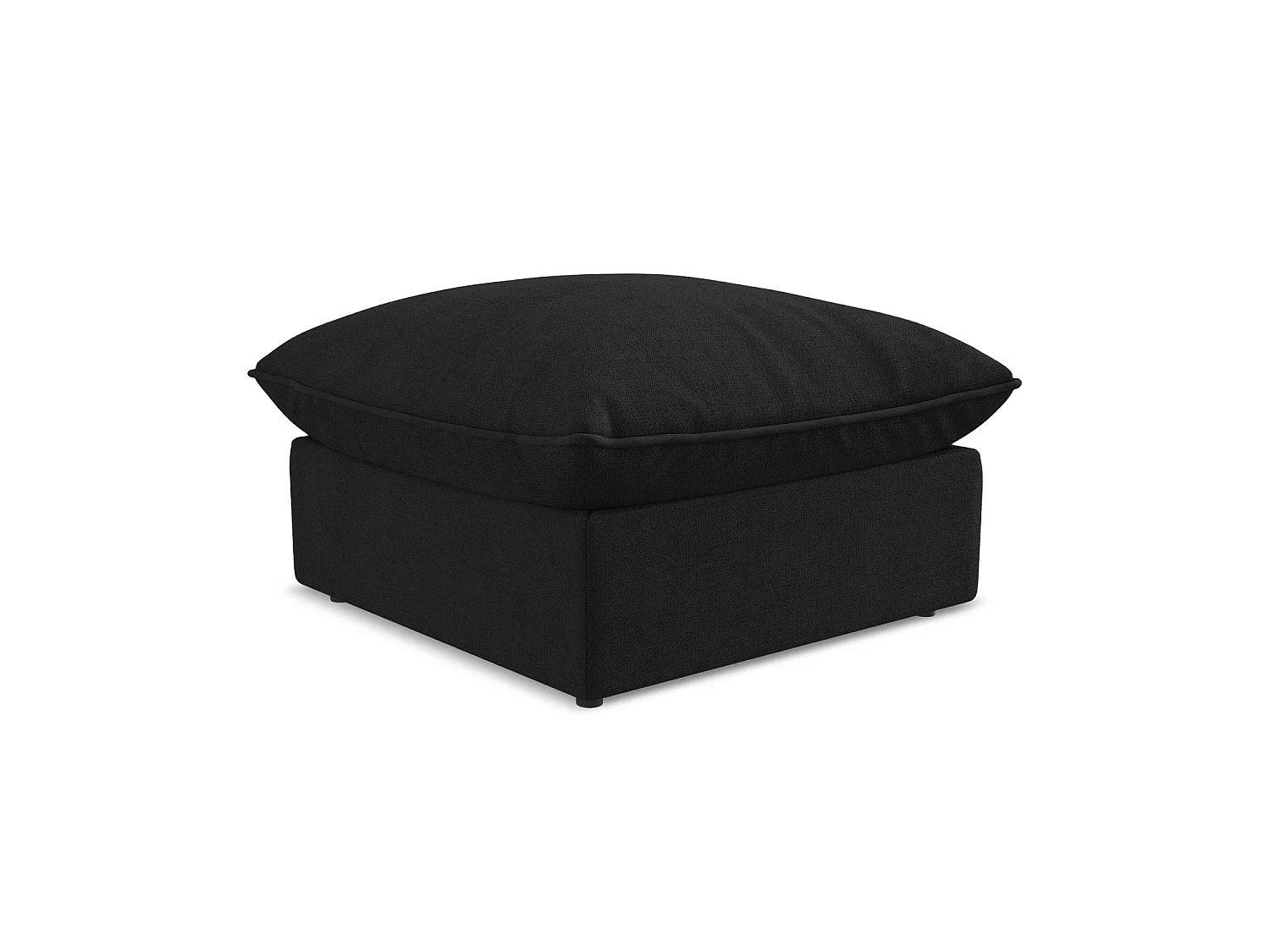 Pouf - Hocker - Strukturstoff - Schwarz - RAVENNA