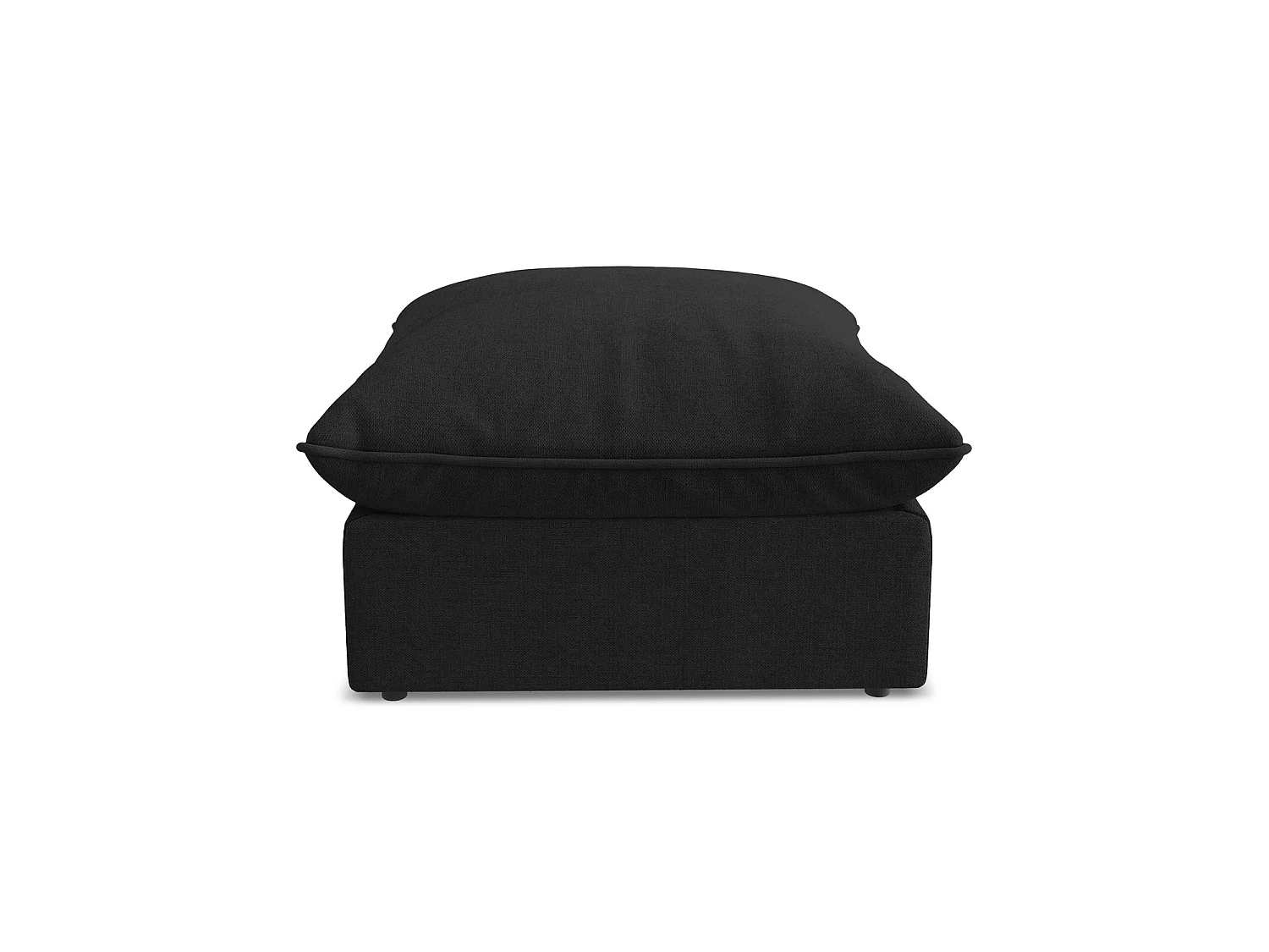 Pouf - Hocker - Strukturstoff - Schwarz - RAVENNA