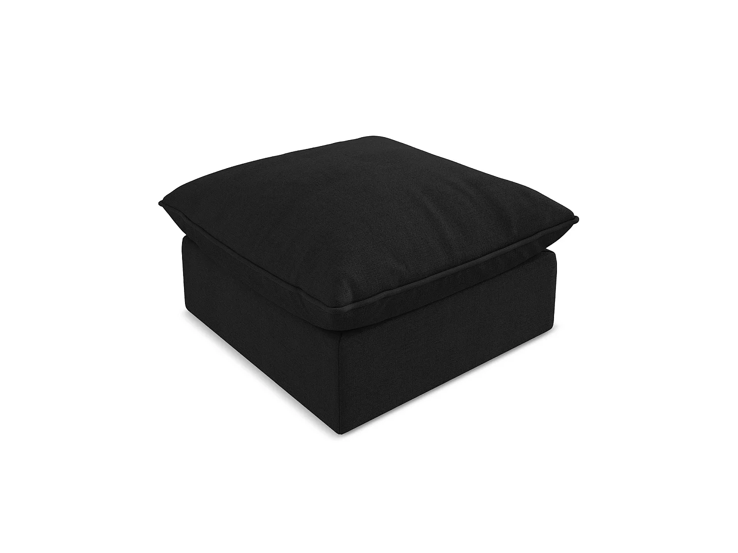 Pouf - Hocker - Strukturstoff - Schwarz - RAVENNA