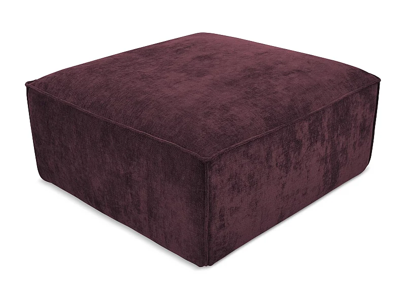 Pouf - Hocker - Chenille - Rotwein - HANA