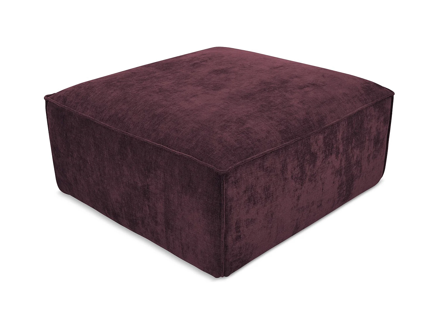 Pouf en tissu chenille - bordeaux - HANA