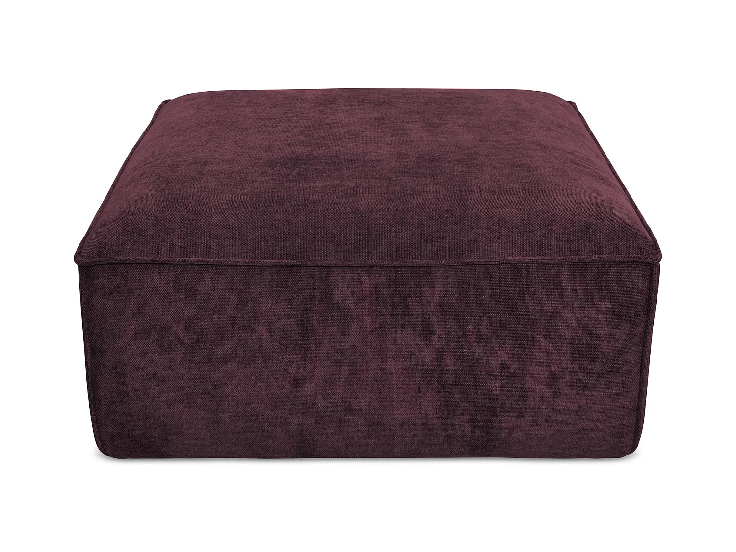 Pouf en tissu chenille - bordeaux - HANA