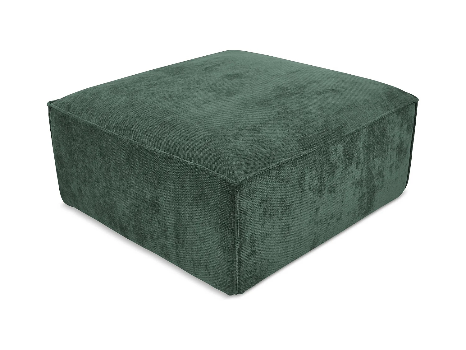Pouf en tissu chenille - vert - HANA