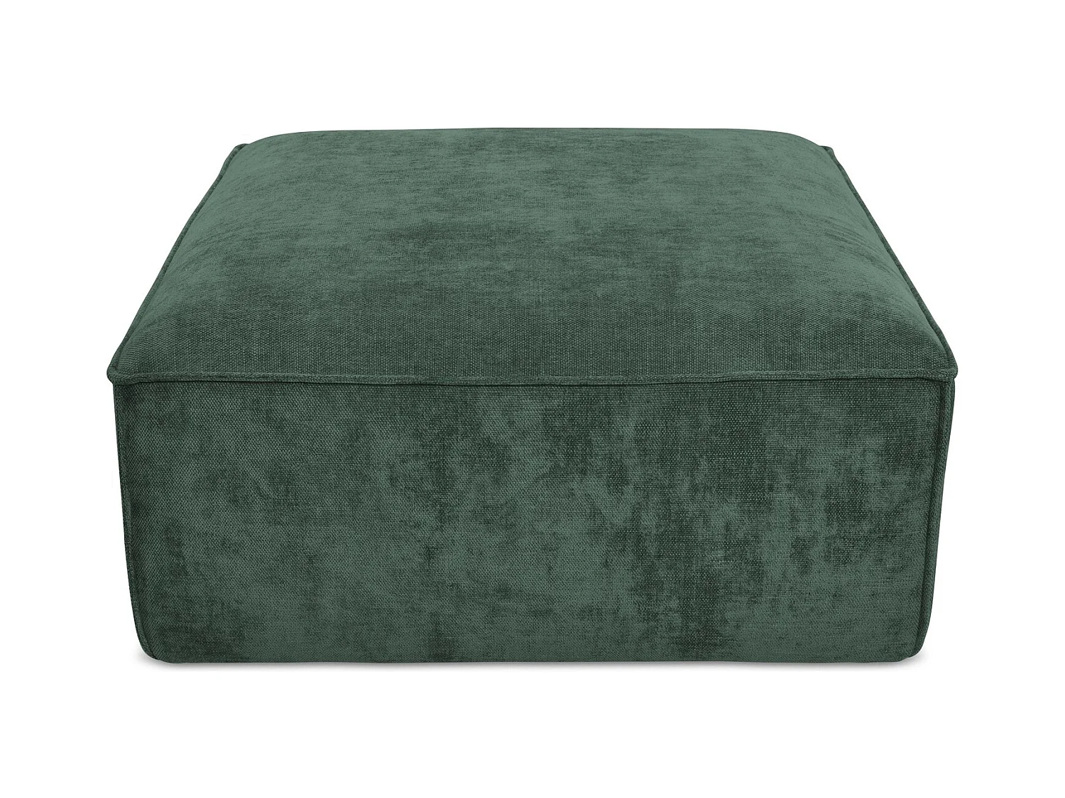 Pouf en tissu chenille - vert - HANA