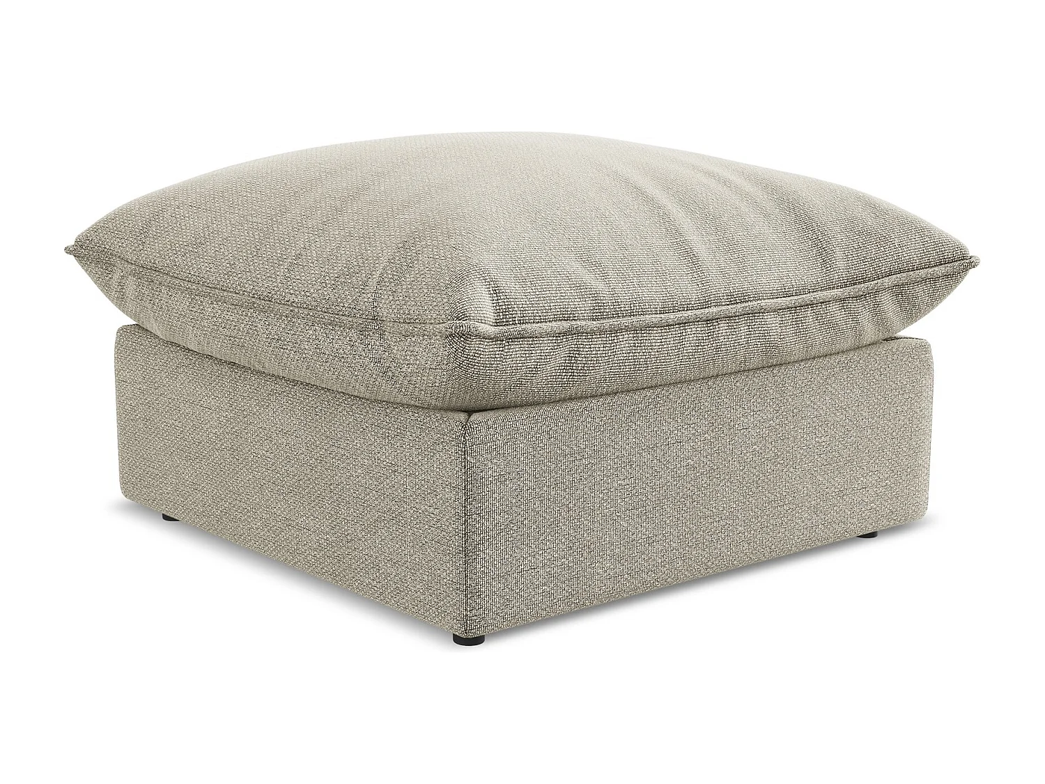 Pouf en tissu bouclette - taupe - MANAO