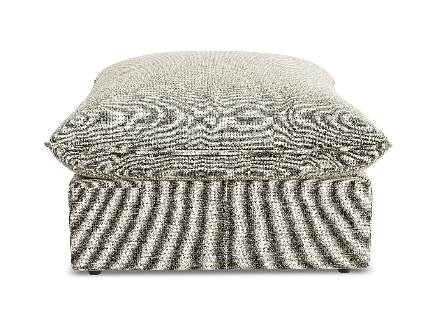 Pouf en tissu bouclette - taupe - MANAO