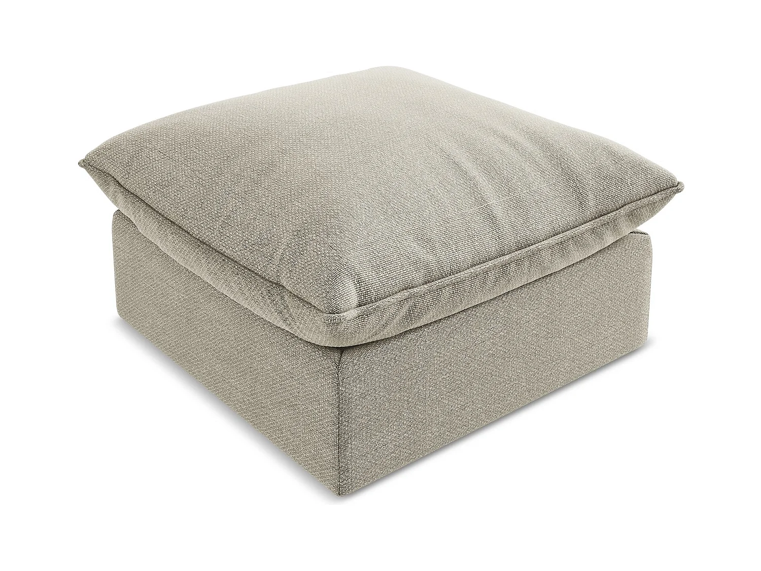 Pouf en tissu bouclette - taupe - MANAO
