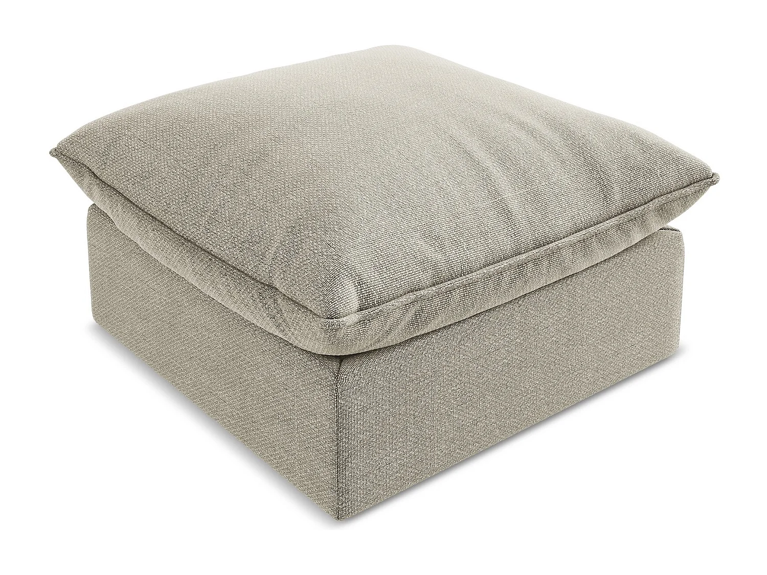 Pouf en tissu bouclette - taupe - MANAO