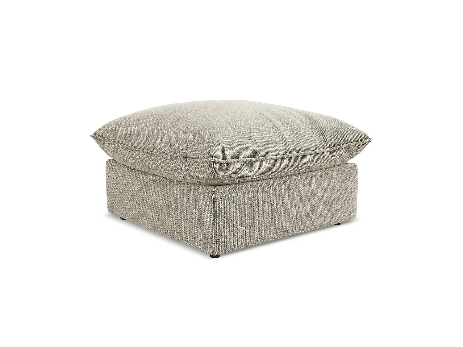 Pouf en tissu bouclette - taupe - RAVENNA