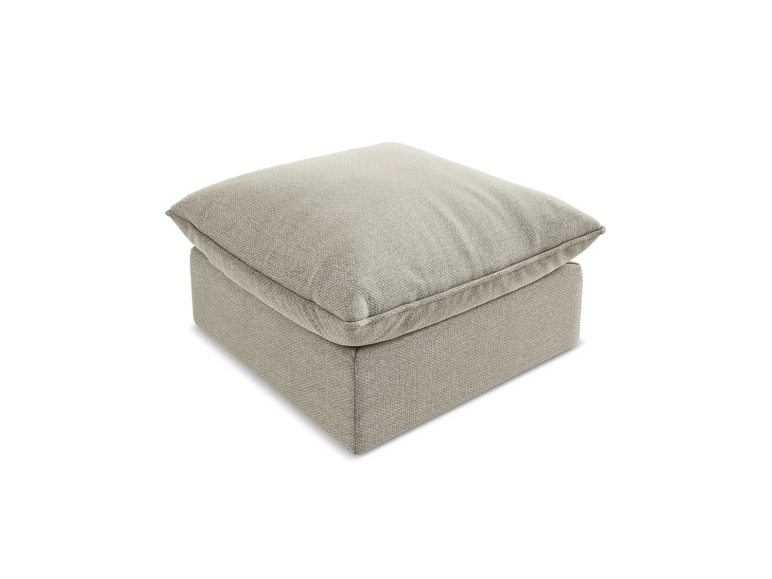 Pouf en tissu bouclette - taupe - RAVENNA