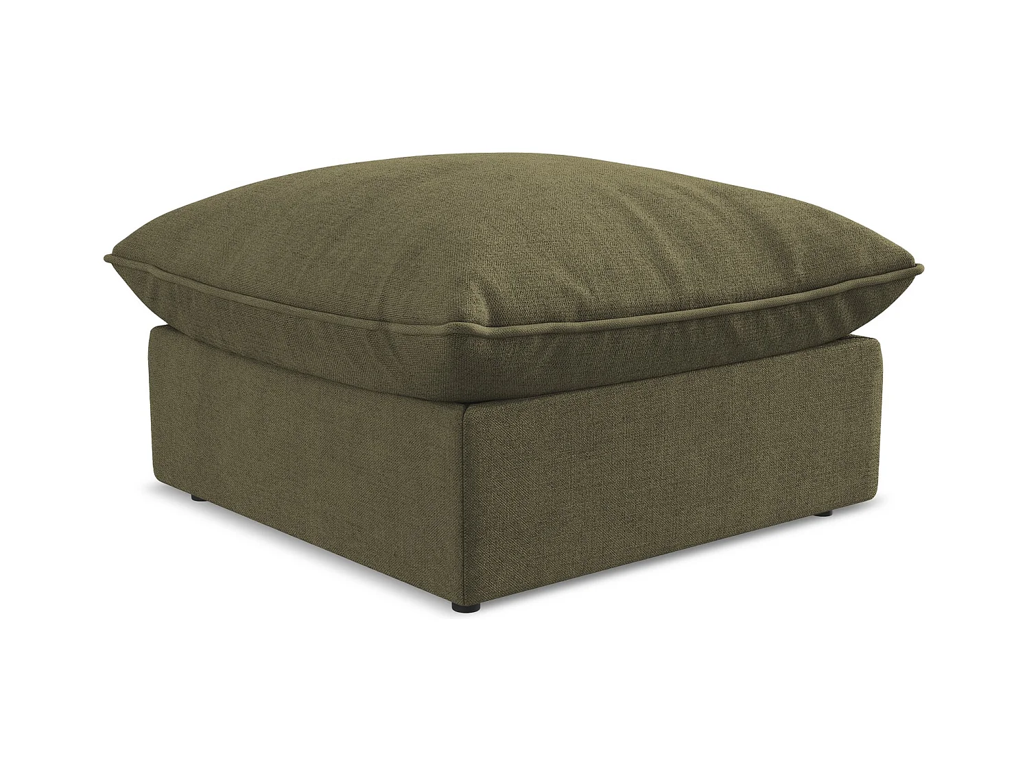Pouf en tissu texturé - olive - MANAO