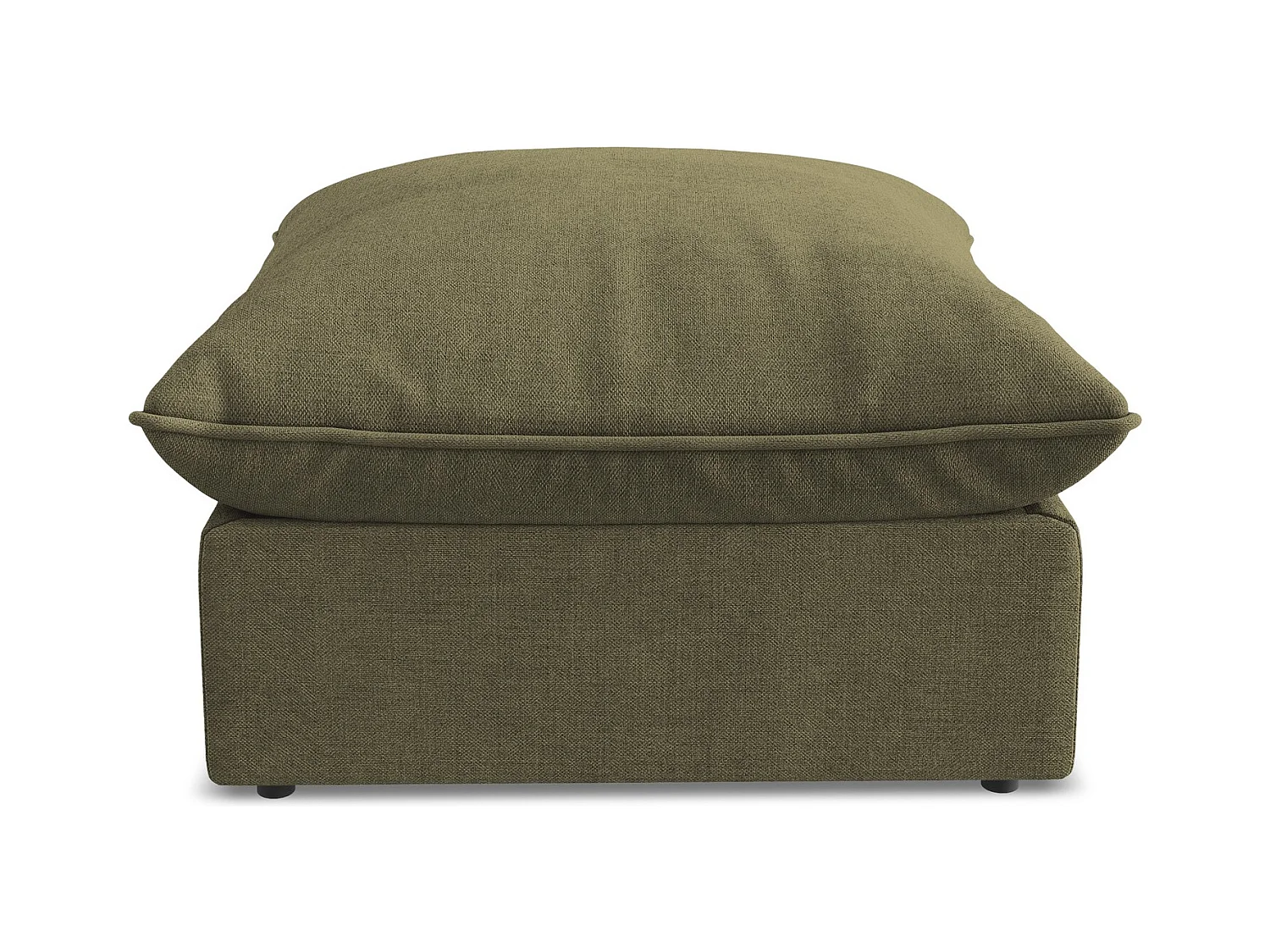Pouf en tissu texturé - olive - MANAO