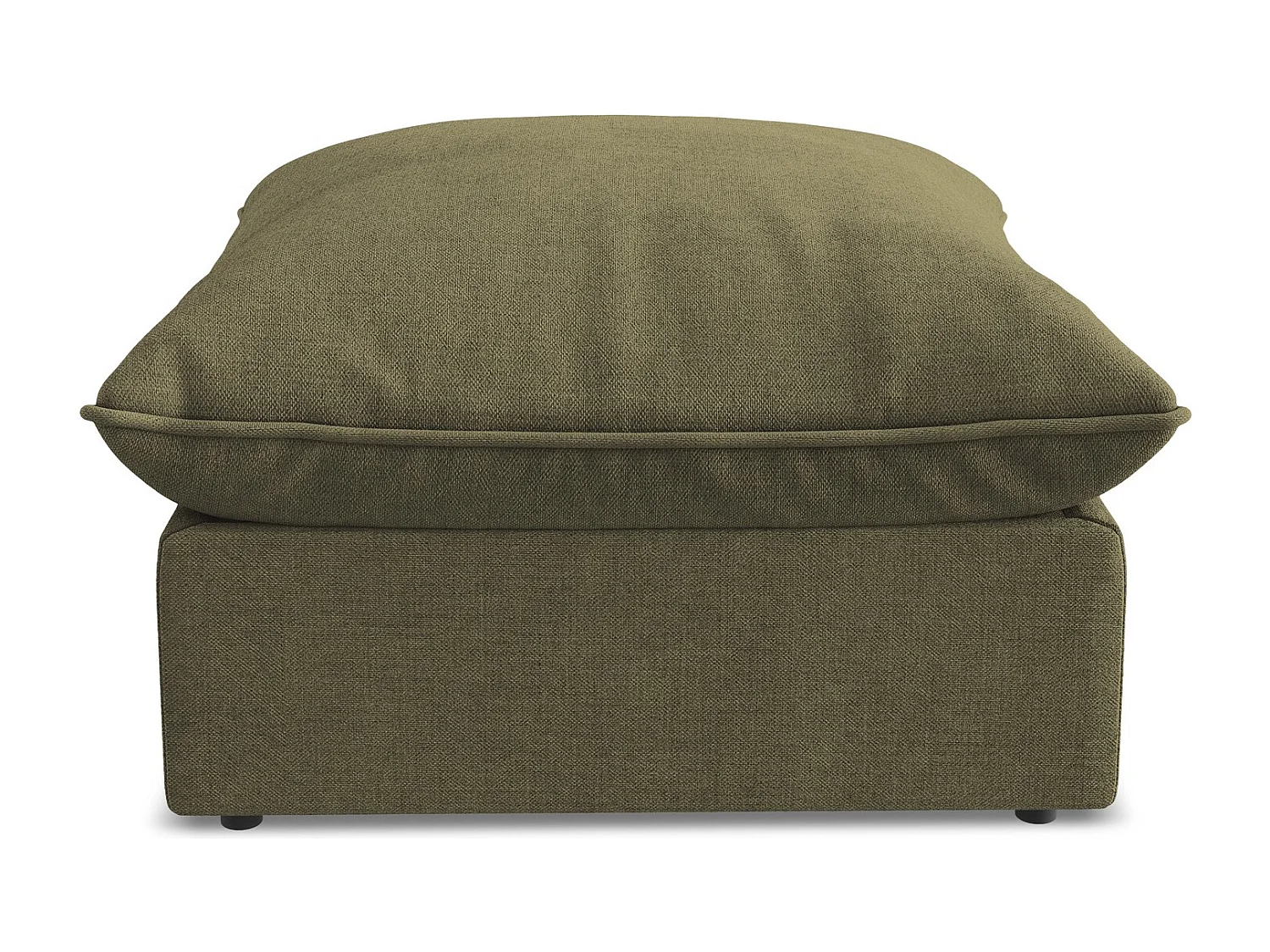 Pouf en tissu texturé - olive - MANAO