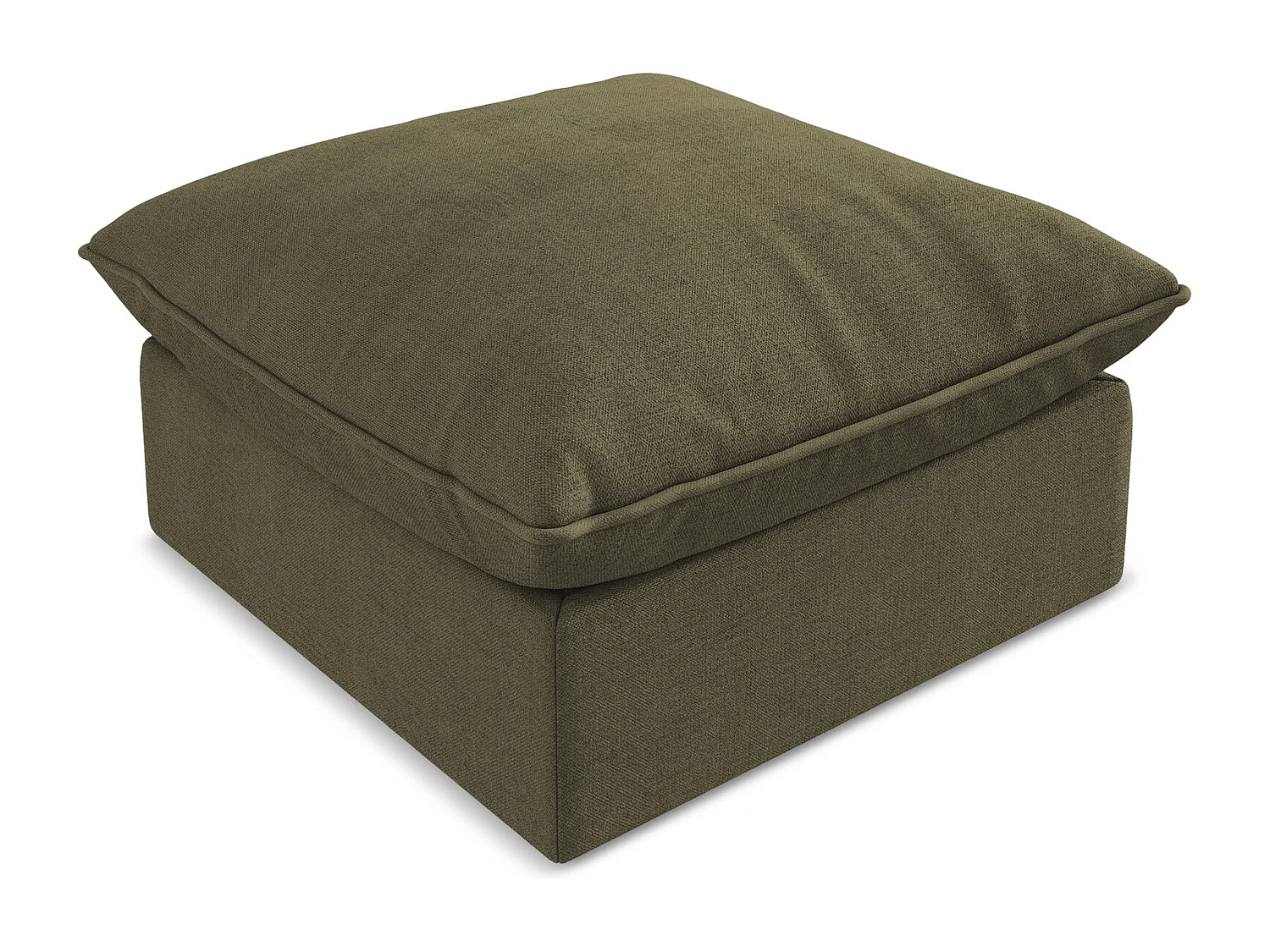 Pouf en tissu texturé - olive - MANAO