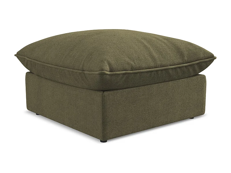 Pouf en tissu texturé - olive - MANAO