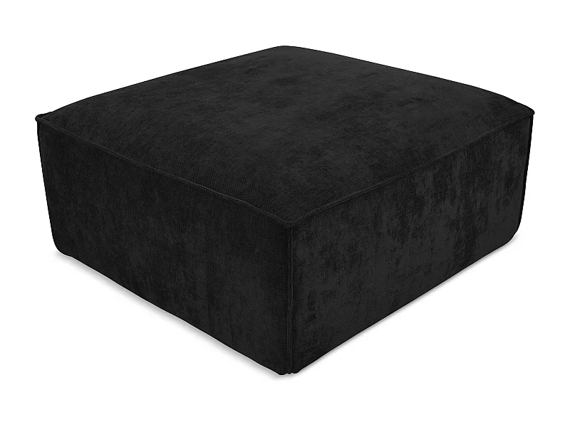 Pouf - Hocker - Chenille - Schwarz - HANA