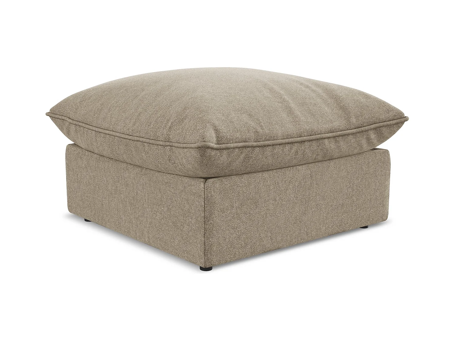 Pouf en velours - beige - MANAO