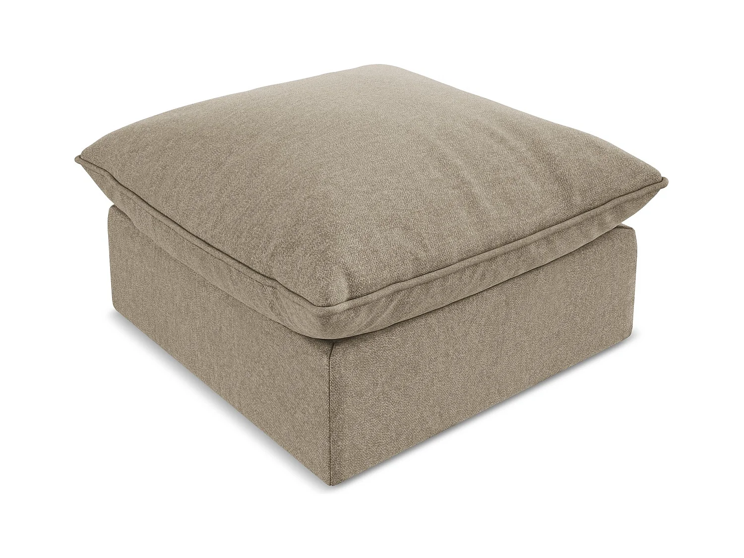 Pouf en velours - beige - MANAO