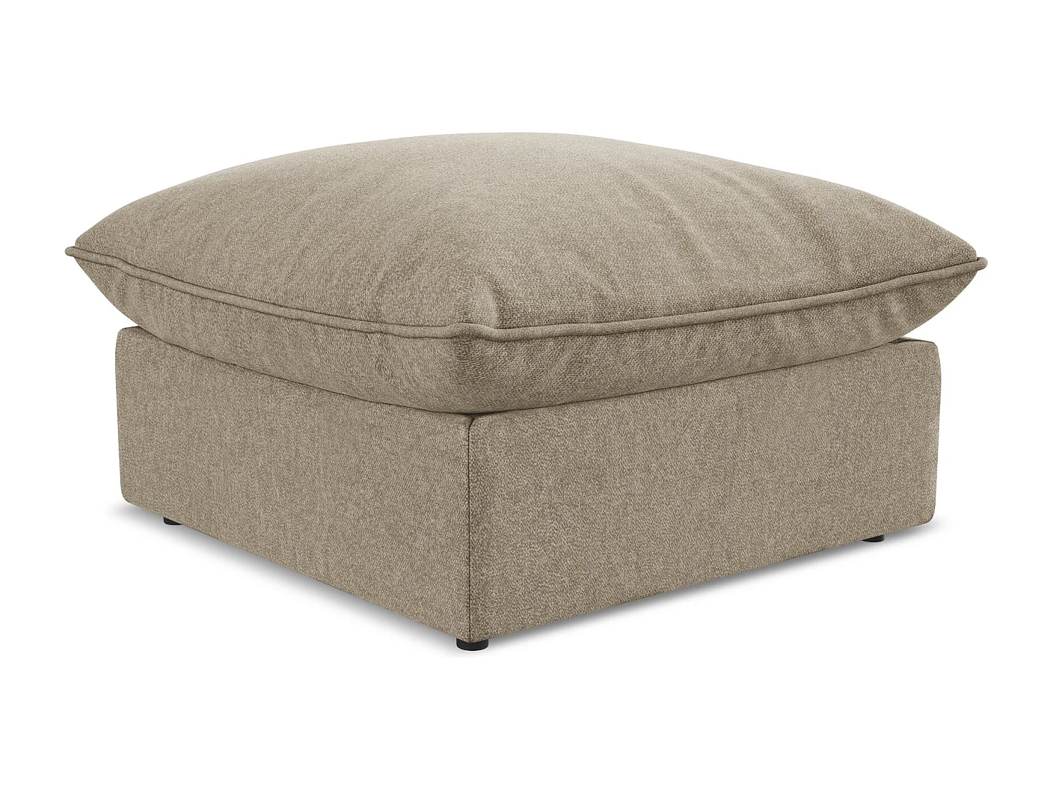 Pouf en velours - beige - MANAO