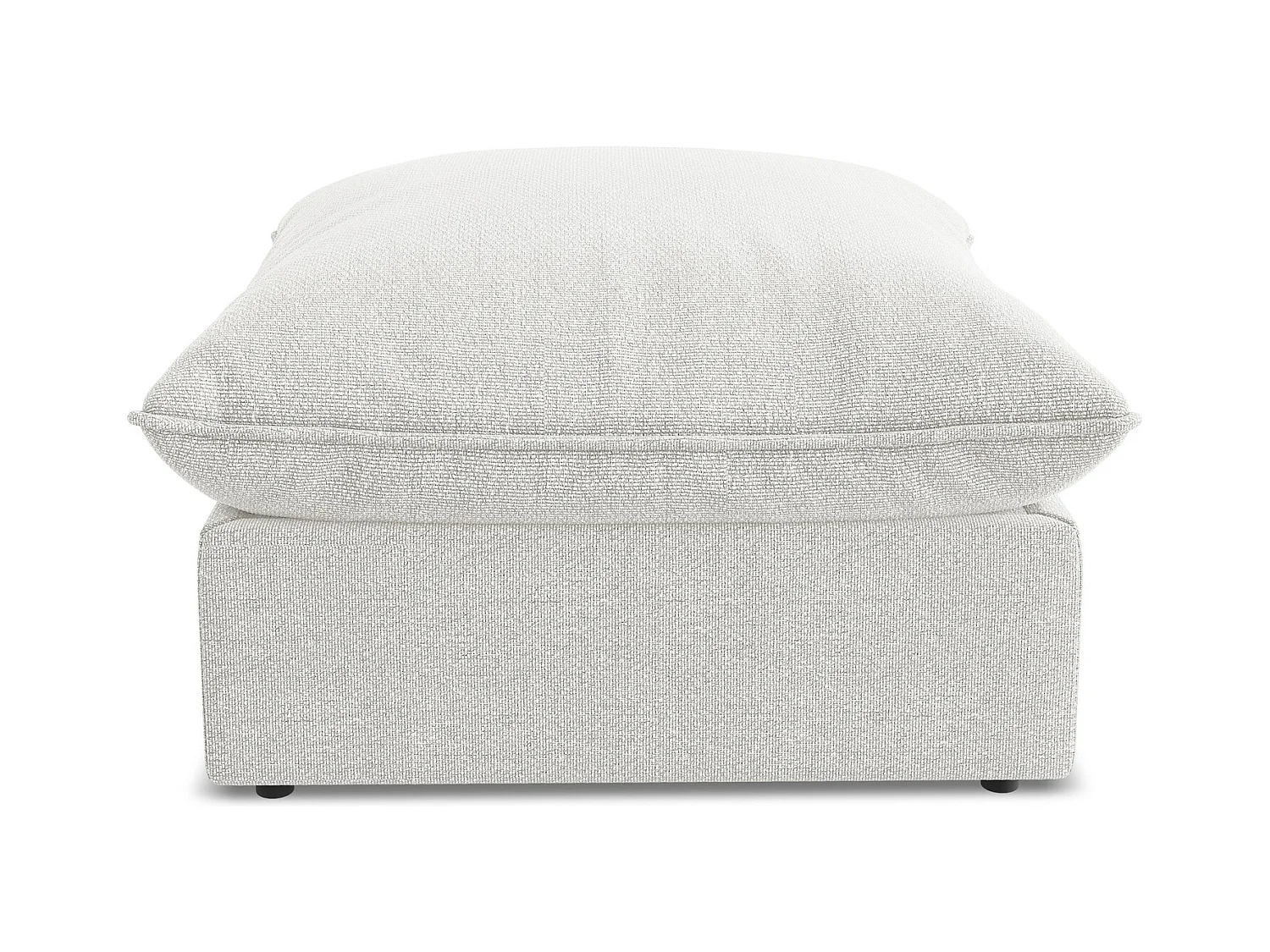 Pouf en tissu bouclette - blanc - MANAO