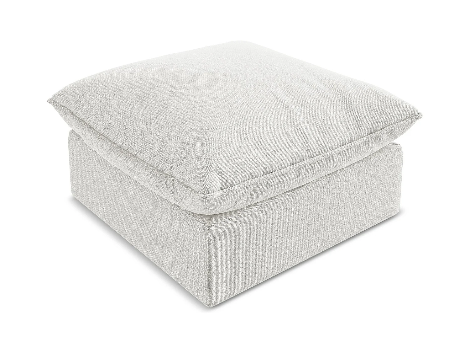 Pouf en tissu bouclette - blanc - MANAO