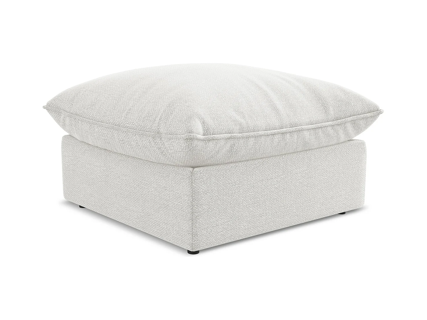 Pouf - Hocker - Bouclé - Weiß - MANAO