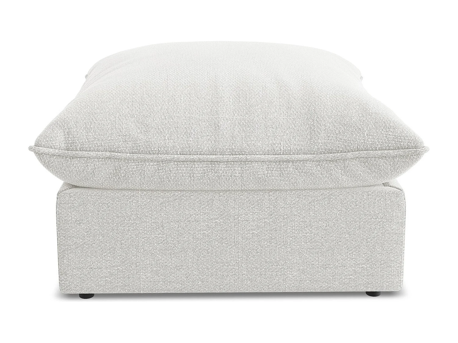 Pouf en tissu bouclette - blanc - MANAO