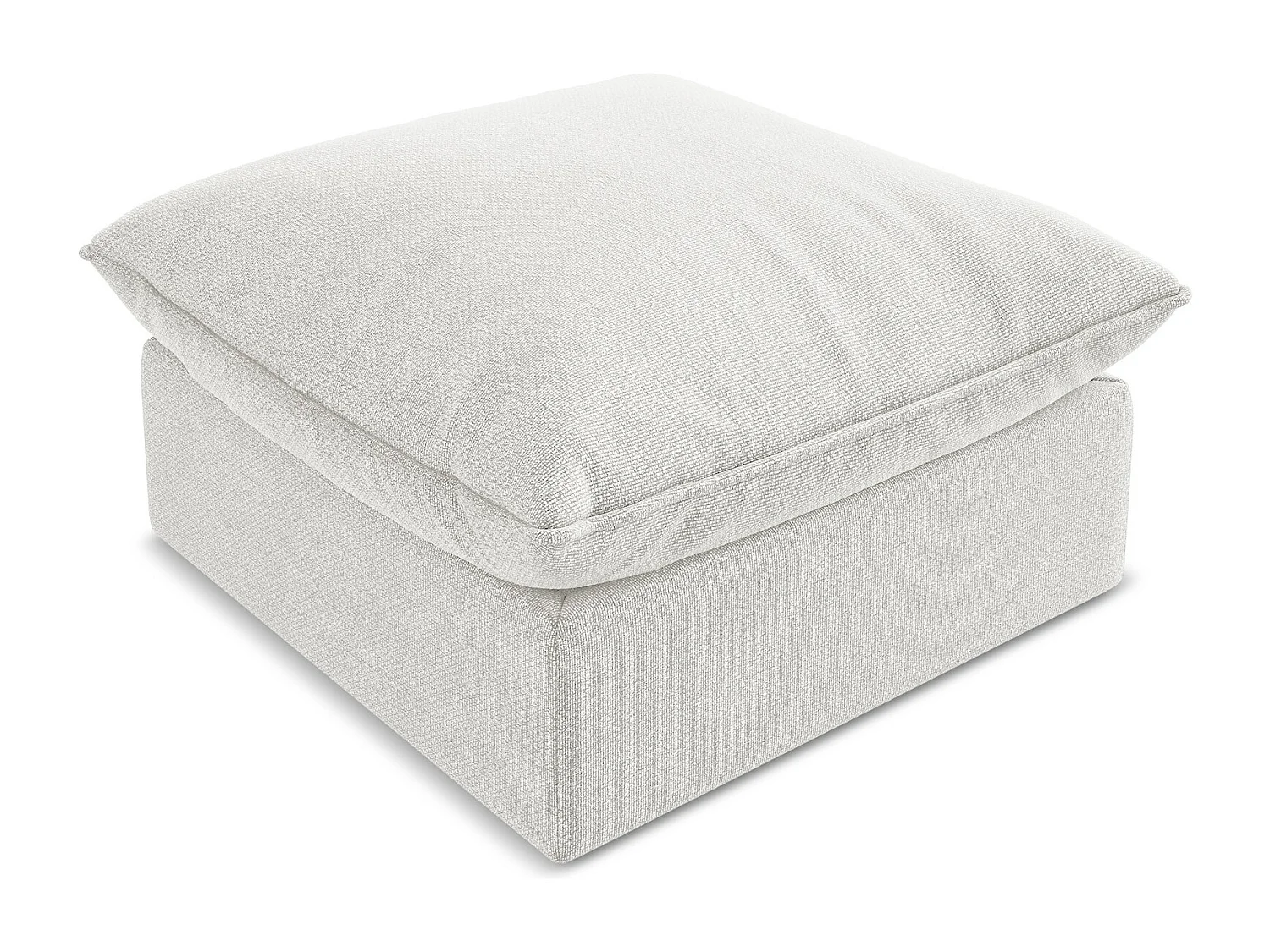 Pouf en tissu bouclette - blanc - MANAO