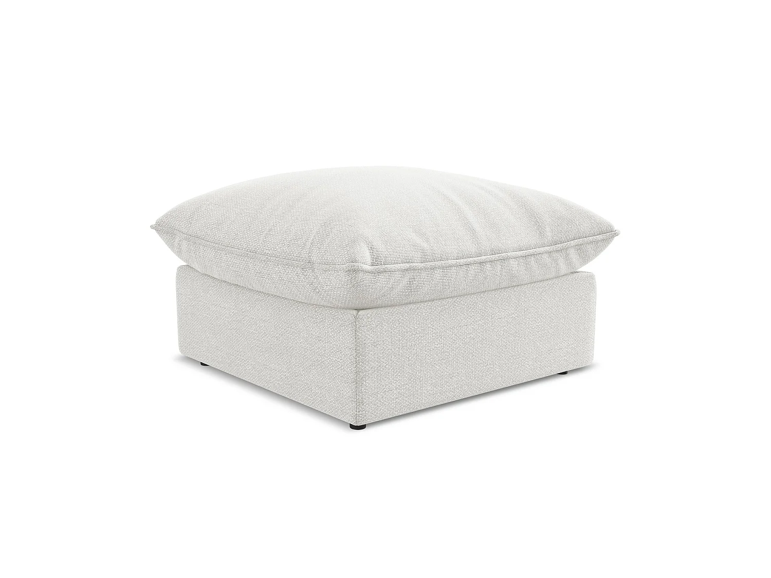 Pouf en tissu bouclette - blanc - RAVENNA