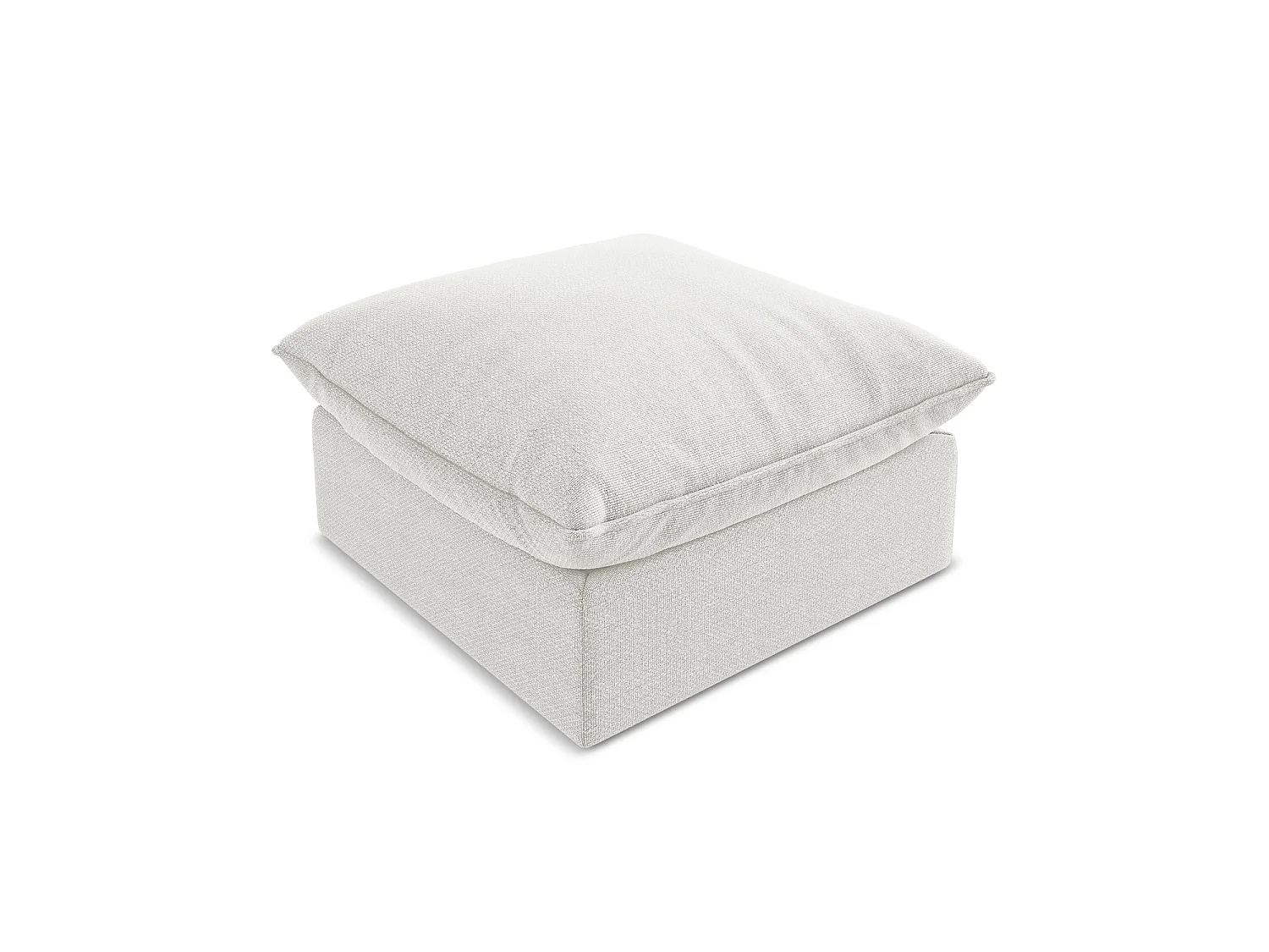 Pouf en tissu bouclette - blanc - RAVENNA