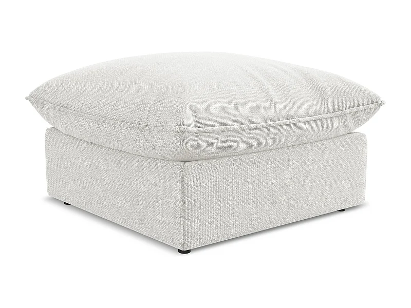 Pouf en tissu bouclette - blanc - MANAO