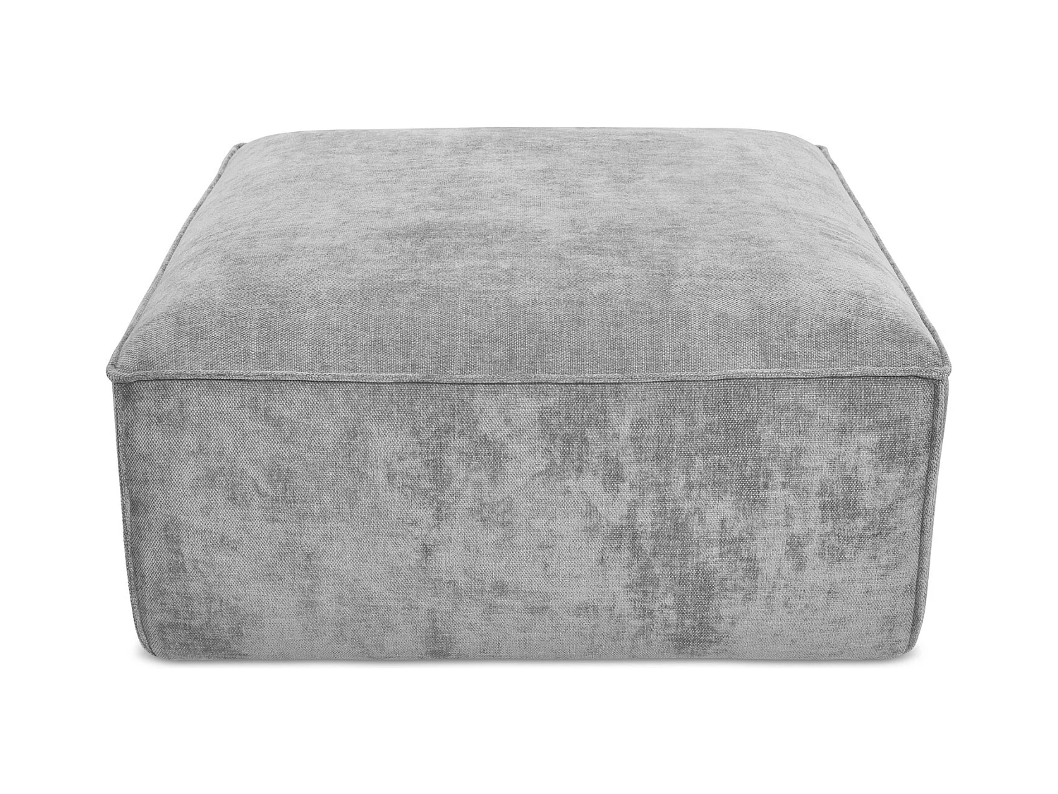 Pouf en tissu chenille - gris clair - HANA