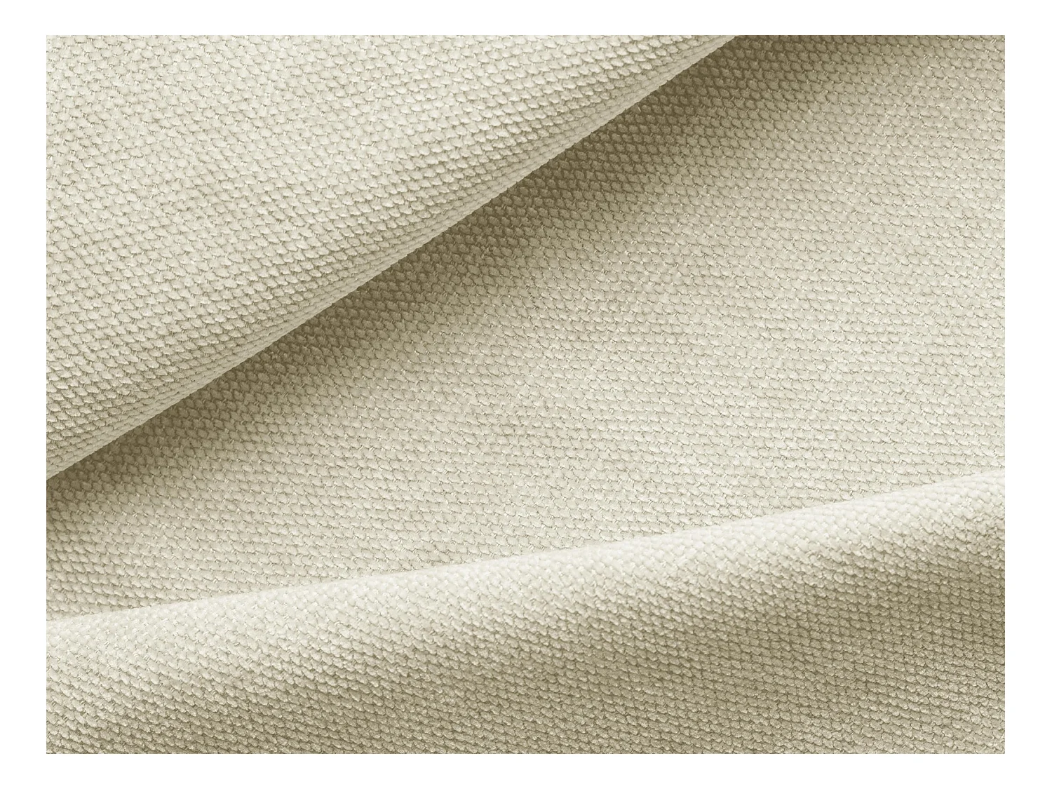 Pouf en tissu chenille - beige - HANA