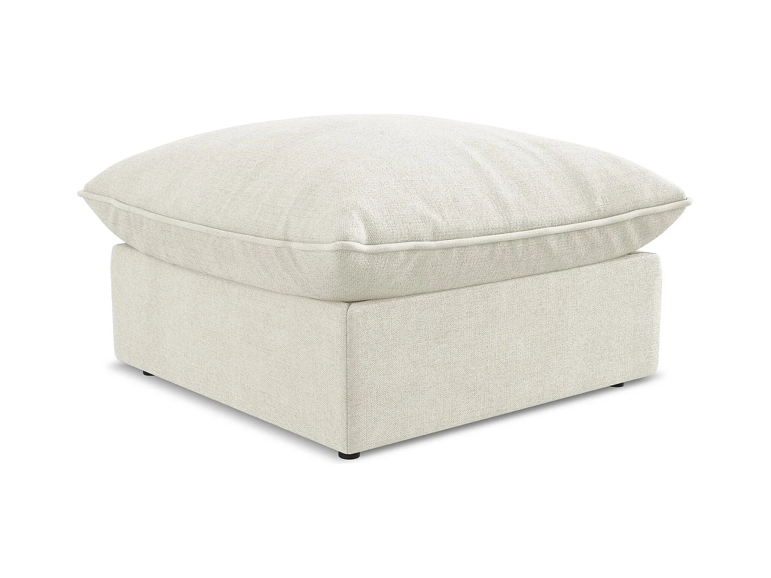 Pouf en tissu texturé - beige - MANAO