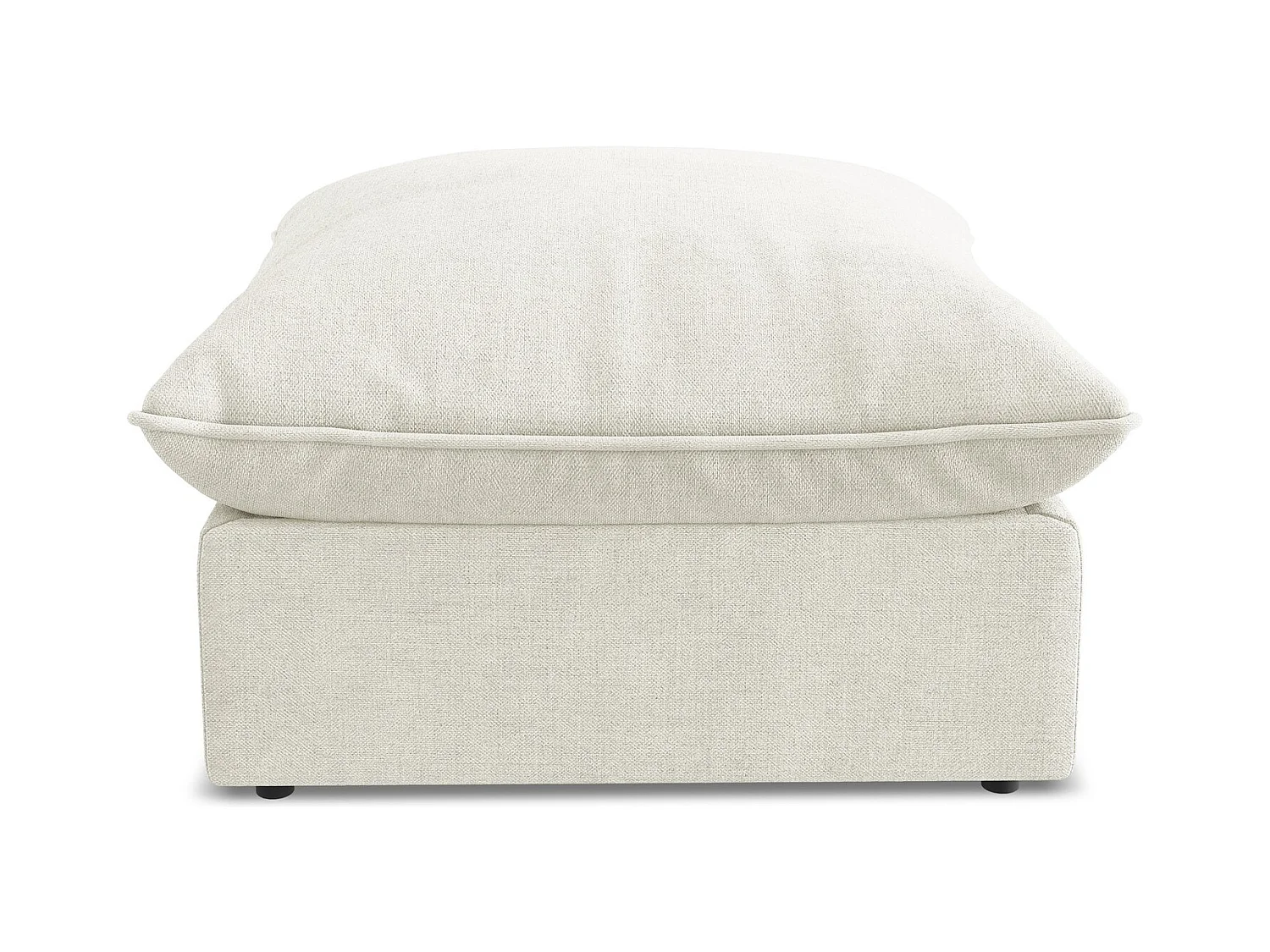 Pouf en tissu texturé - beige - MANAO