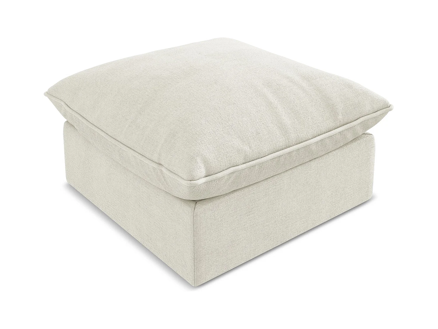 Pouf en tissu texturé - beige - MANAO