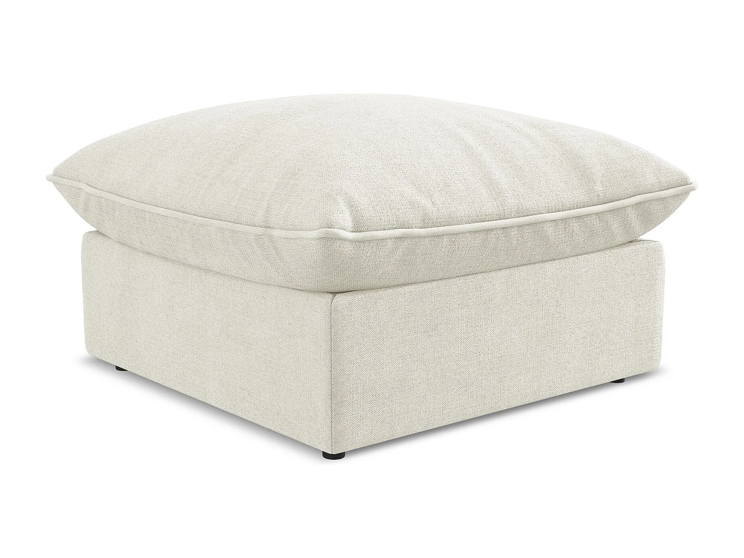 Pouf en tissu texturé - beige - MANAO