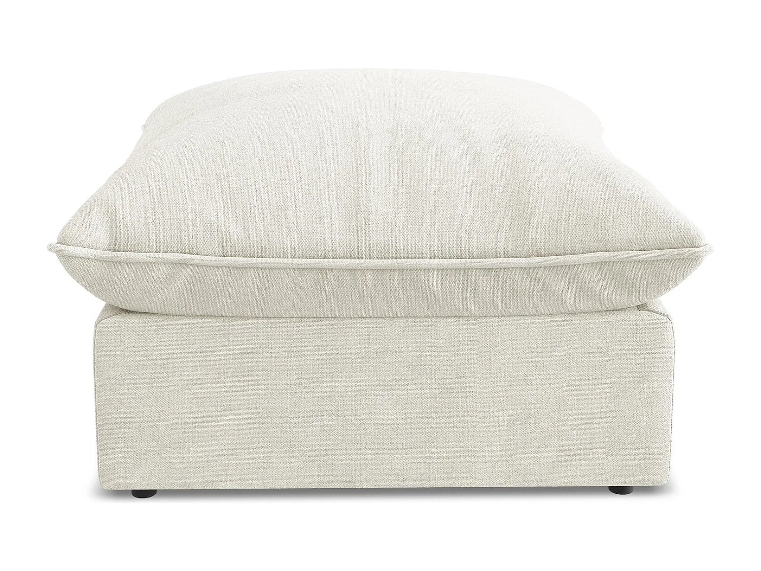 Pouf en tissu texturé - beige - MANAO
