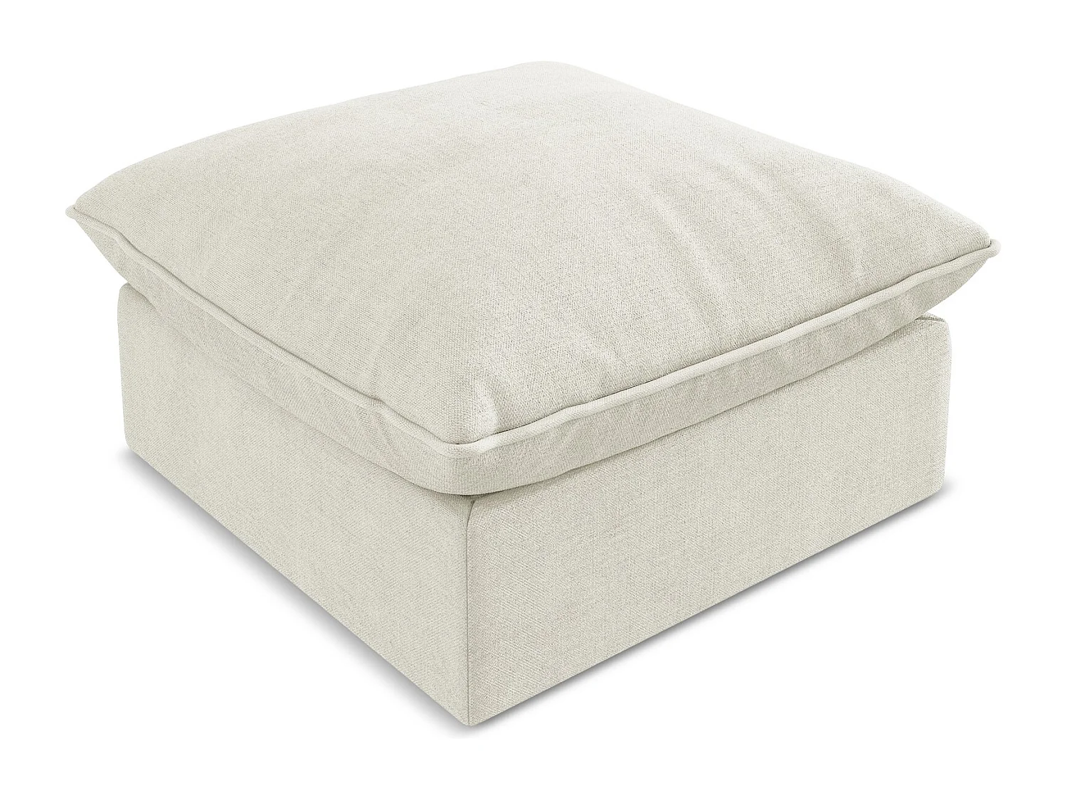 Pouf en tissu texturé - beige - MANAO