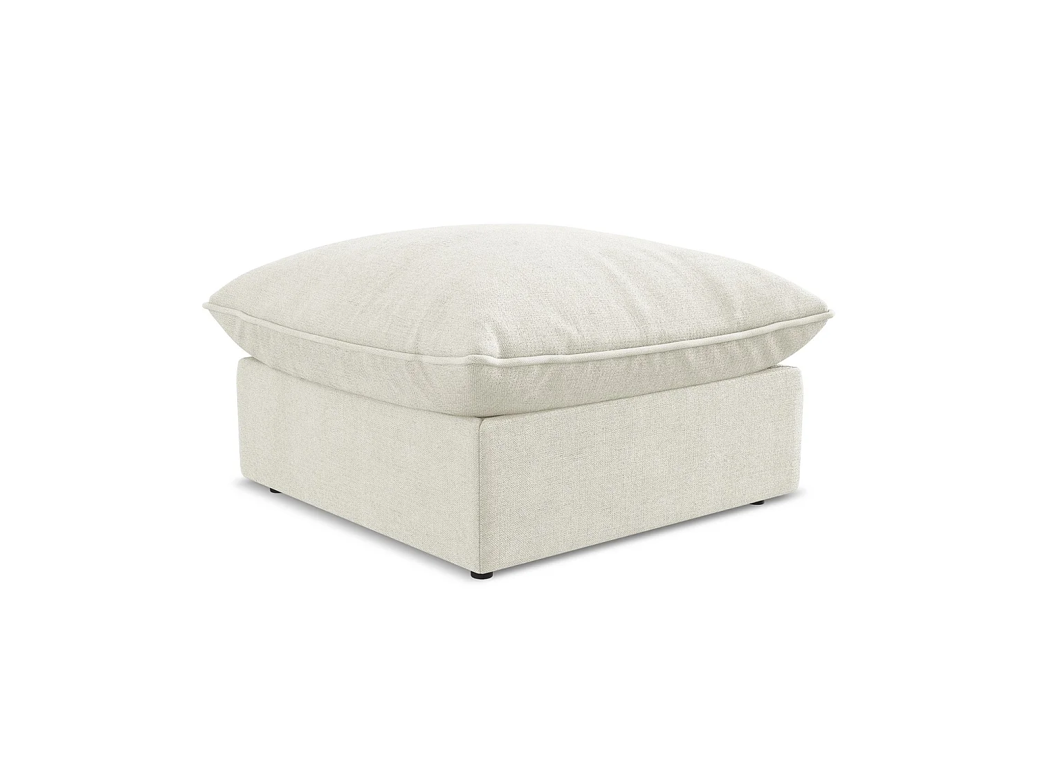 Pouf - Hocker - Strukturstoff - Beige - RAVENNA
