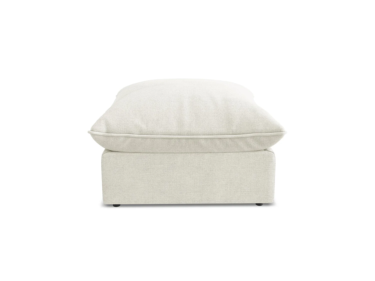 Pouf - Hocker - Strukturstoff - Beige - RAVENNA