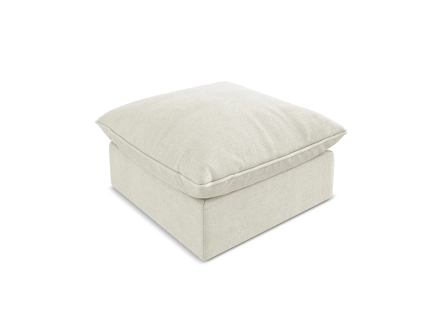 Pouf - Hocker - Strukturstoff - Beige - RAVENNA