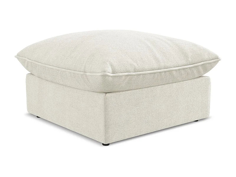 Pouf - Hocker - Strukturstoff - Beige - MANAO