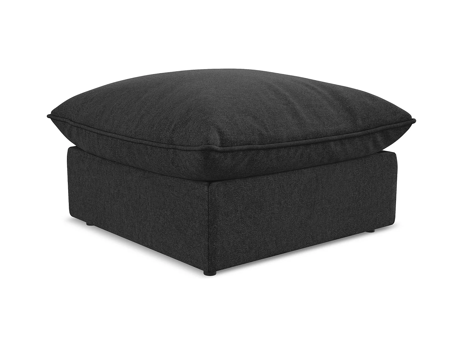 Pouf en velours - noir - MANAO