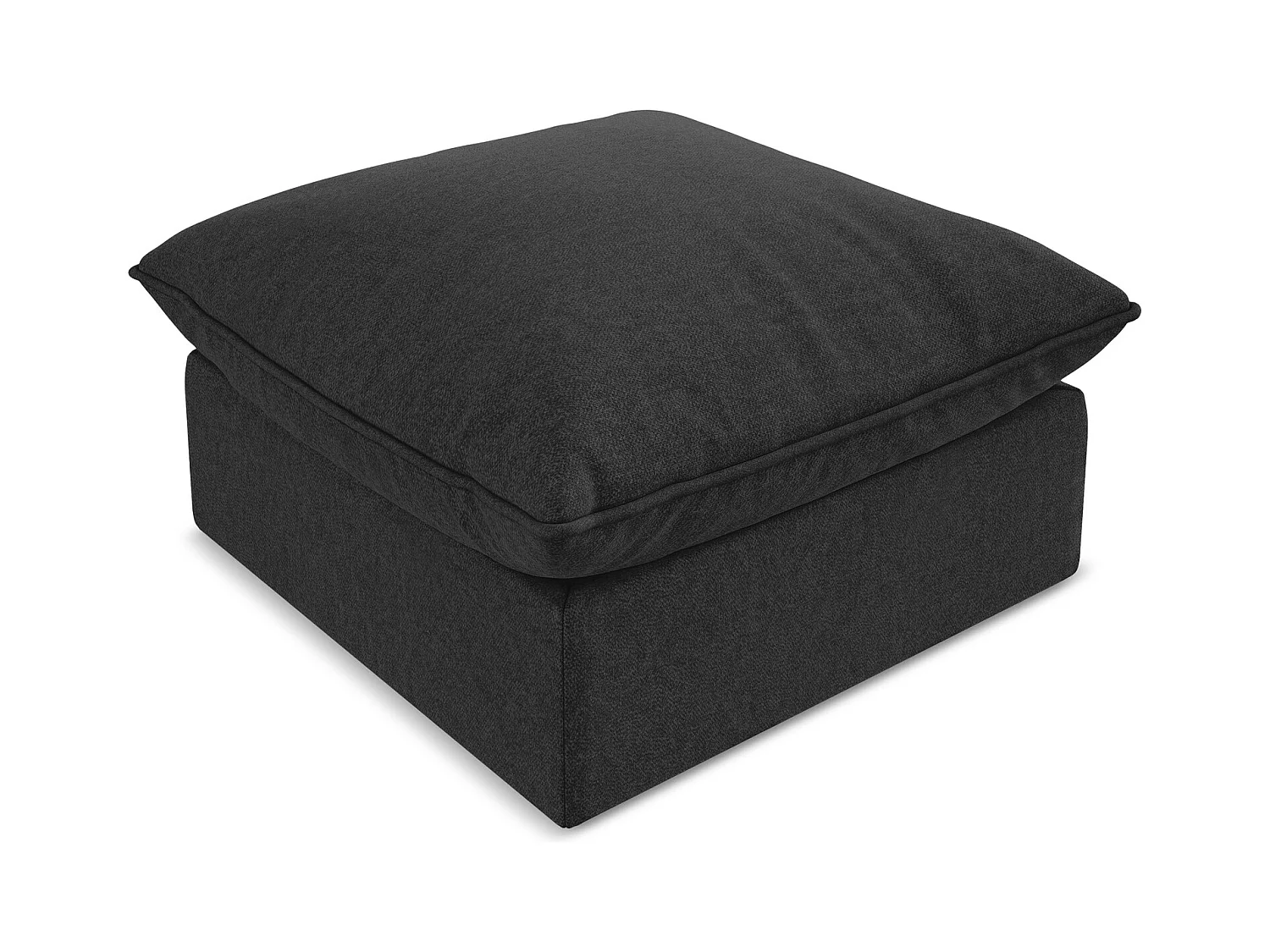 Pouf en velours - noir - MANAO